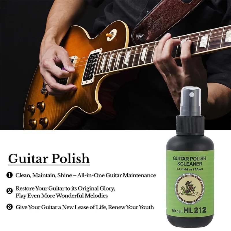 Kit de nettoyage de guitare tout en un, manche, vernis à l'huile de citron, nettoyeur de cordes de guitare pour le nettoyage et l'entretien de la guitare