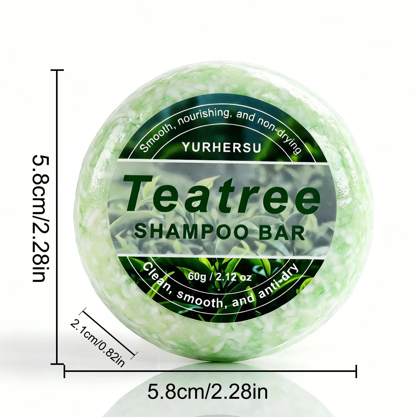 Shampooing Solide Naturel au Théier – Contrôle du Sébum, Anti-Pelliculaire, Rafraîchissant pour Cuir Chevelu, Nettoyant pour Cheveux Gras et Déchiquetés