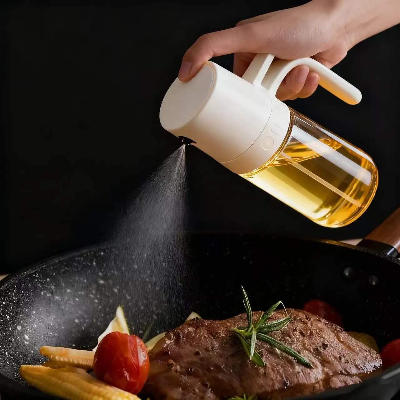 Bouteille pulvérisatrice d'huile d'olive anti-fuite, contrôle précis de l'huile pour la cuisson, la grillade et la friteuse à air, accessoire de cuisine et de camping transparent