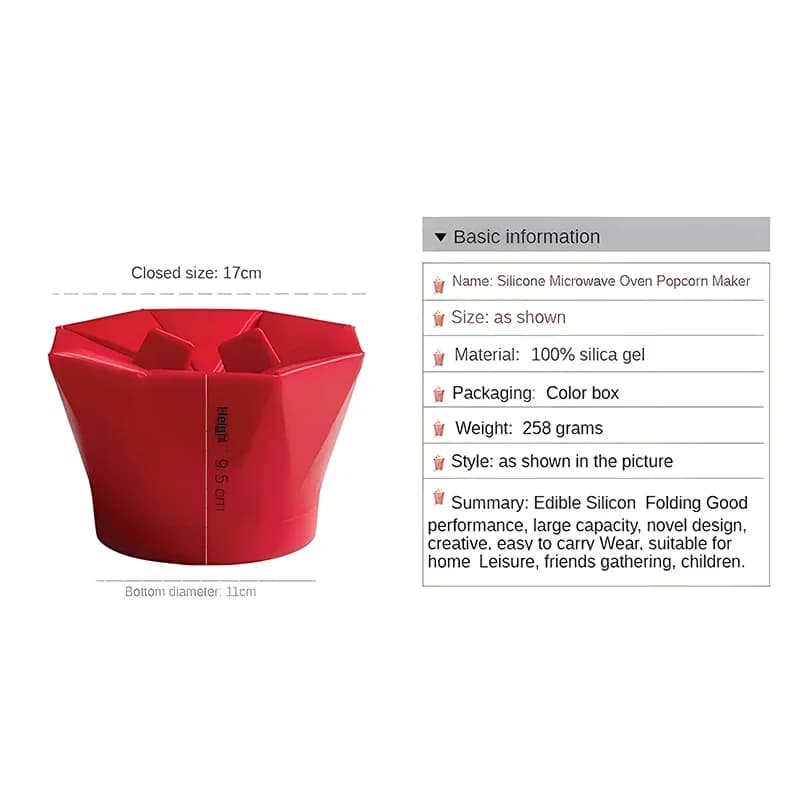 Bols à pop-corn pliables en Silicone, outils faciles de cuisine de haute qualité, seau à pop-corn, fabricant de bols à pop-corn au micro-ondable