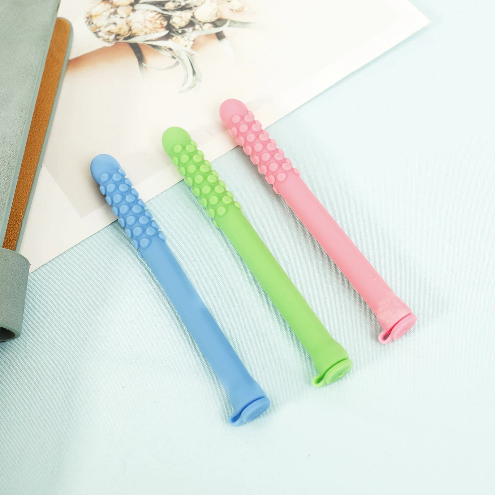Bâtonnets d'haleine d'huile essentielle à croquer, 3 pièces, Portable, en Silicone, pour arrêter de fumer avec de l'huile essentielle pour l'aromathérapie