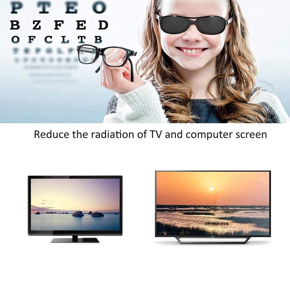 Lunettes d'exercice pour la vue, dispositif anti-fatigue, améliore la vue, lunettes légères noires, améliore la vision, pour l'extérieur