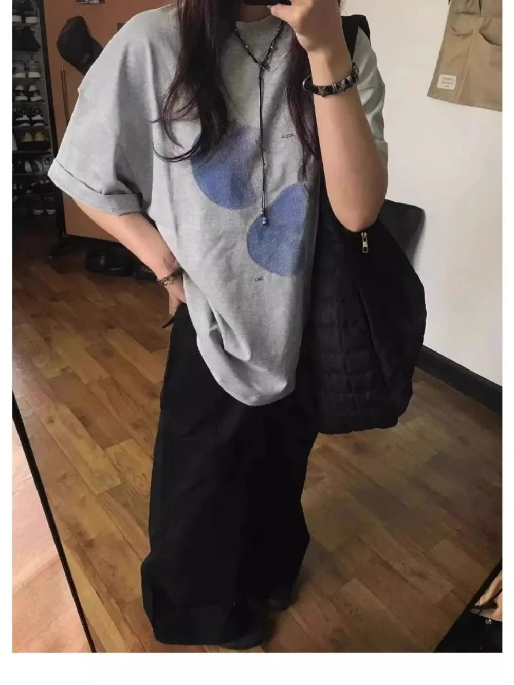 T-shirt pour femme imprimé fruits bleus, tendance rétro estivale, haut confortable décontracté à col rond et manches courtes