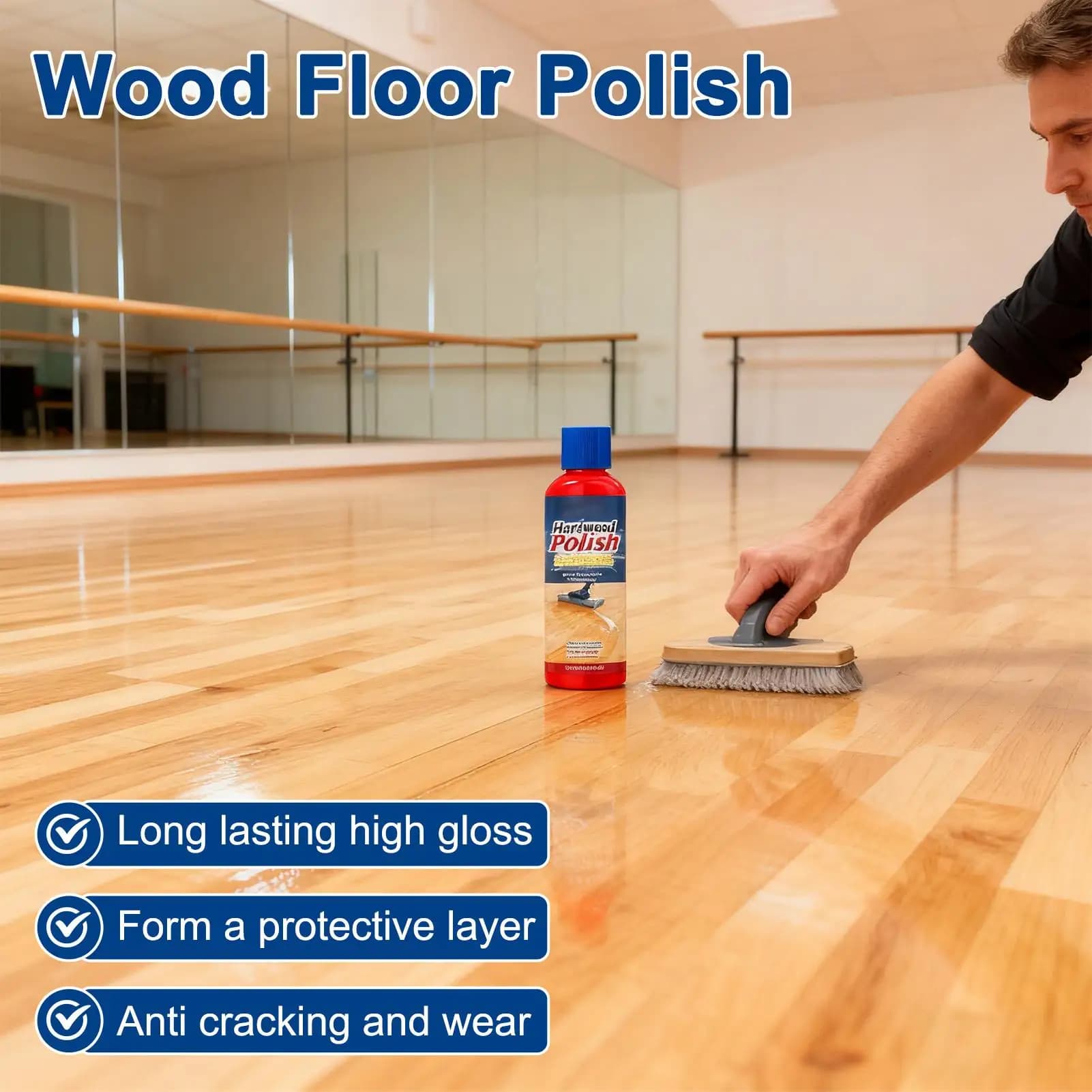 Rénovateur de parquet en bois dur, dégraissant imperméable, lustrant pour sols stratifiés, pour chambre, entrée, salon, appartement