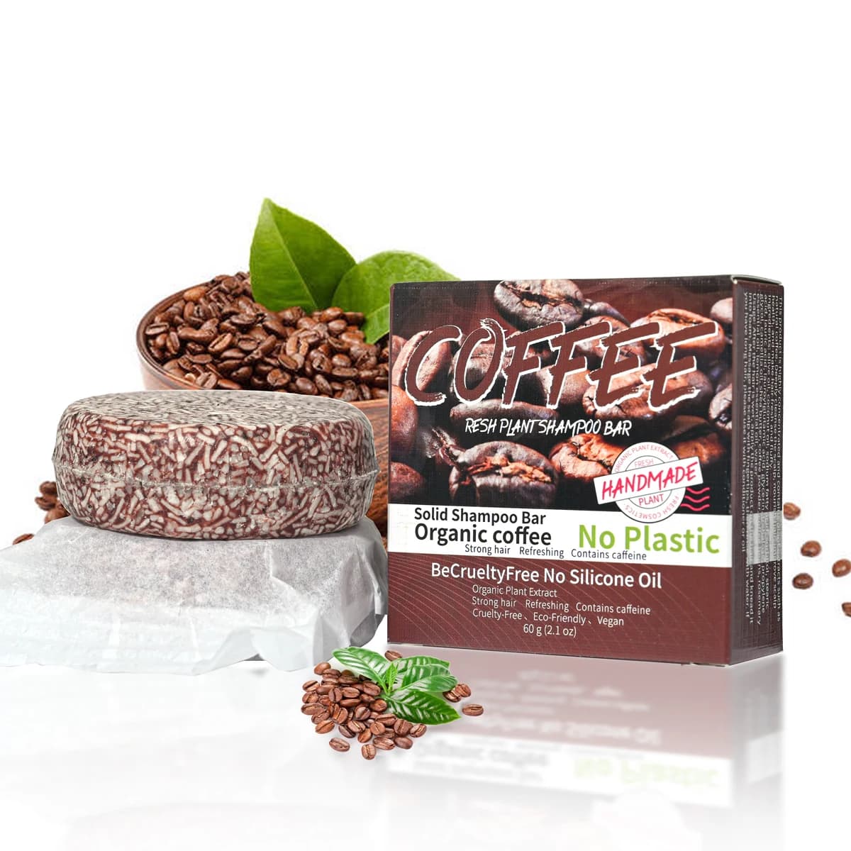 Shampoing aromatisé au café, savon aux huiles essentielles nourrissant pour cheveux, savon fait main, contrôle de l'huile pour hommes et élimination des pellicules, shampooing solide