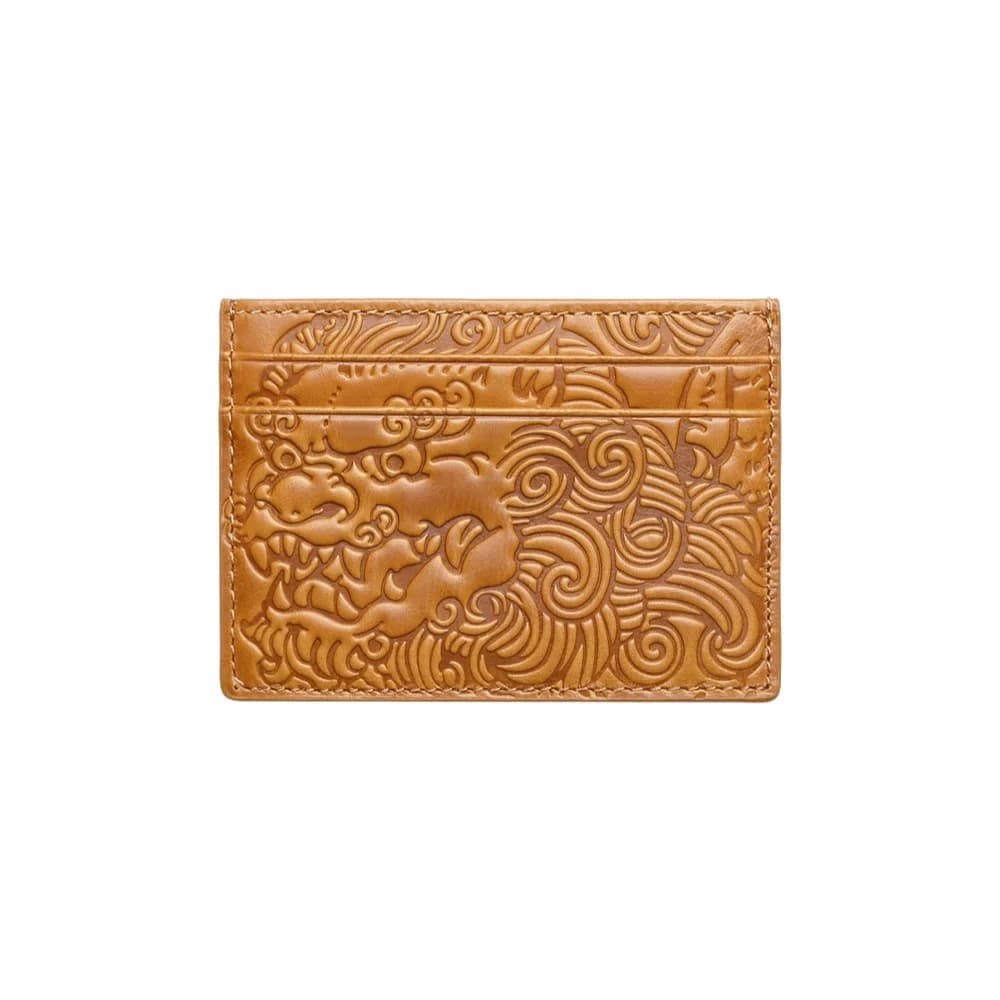 Porte-cartes ultra-fin en cuir véritable pour homme, style rétro, en cuir huilé et ciré, gaufré, étui à cartes monobloc, logo imprimable