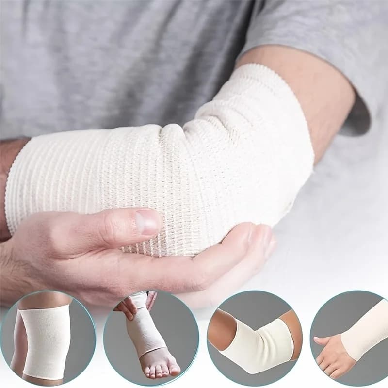 Bande tubulaire élastique portable, 1 rouleau, peut être coupée et compressée, pour plusieurs parties du corps, plusieurs tailles disponibles