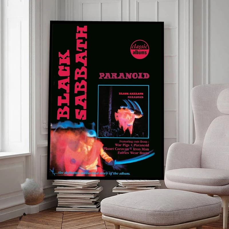 Black-Sabbath Rock Band Affiches, RapMetal Style Music, Rap Canvas Wall Art, Gérer les impressions et la peinture, Chambre Art Home Decor