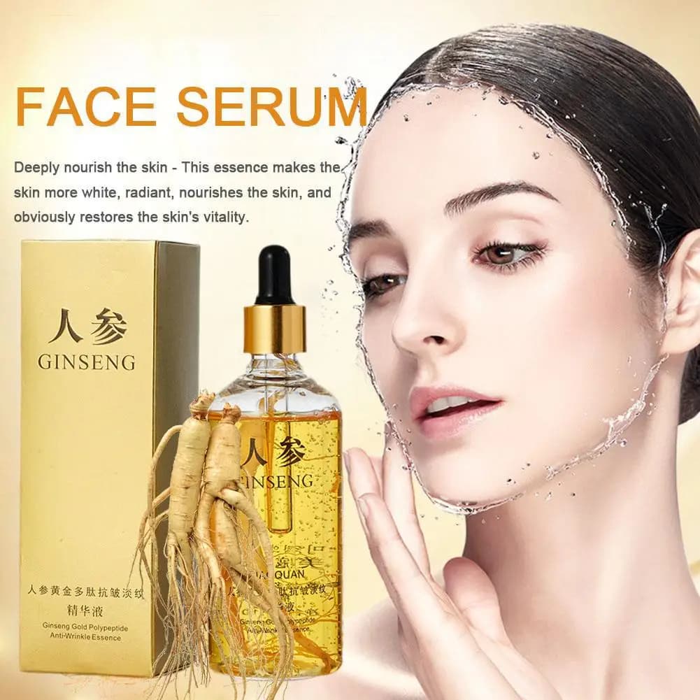 Sérum pour le visage au Ginseng efficace polypeptide doré Essence pour le visage nourrissant en profondeur hydratant pour la peau sérum de soin pour le visage