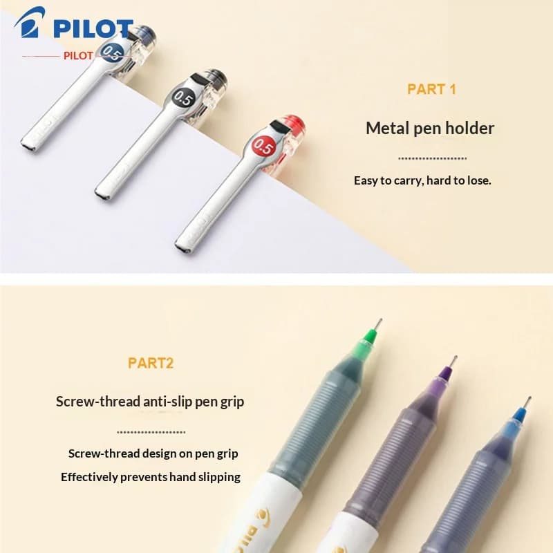 Stylos gel Pilot P500, design marbré, stylos à bille de 0,5 mm en noir/rouge/bleu, écriture fluide, prise en main ergonomique pour les étudiants et les créatifs