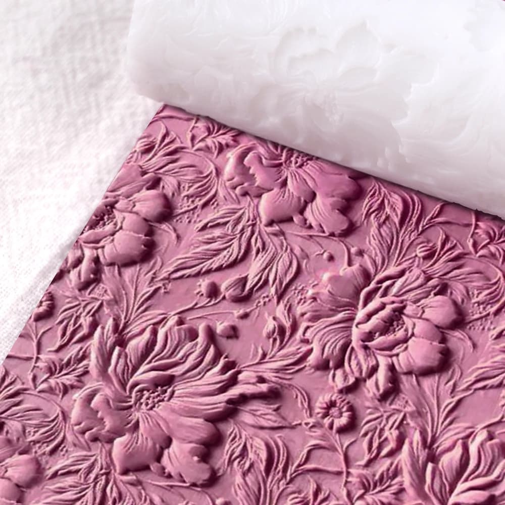 Rouleau de Texture florale Vintage en plastique Durable, rouleau de Texture florale Vintage pour motifs d'argile polymère, boucles d'oreilles, fabrication de bijoux, bricolage