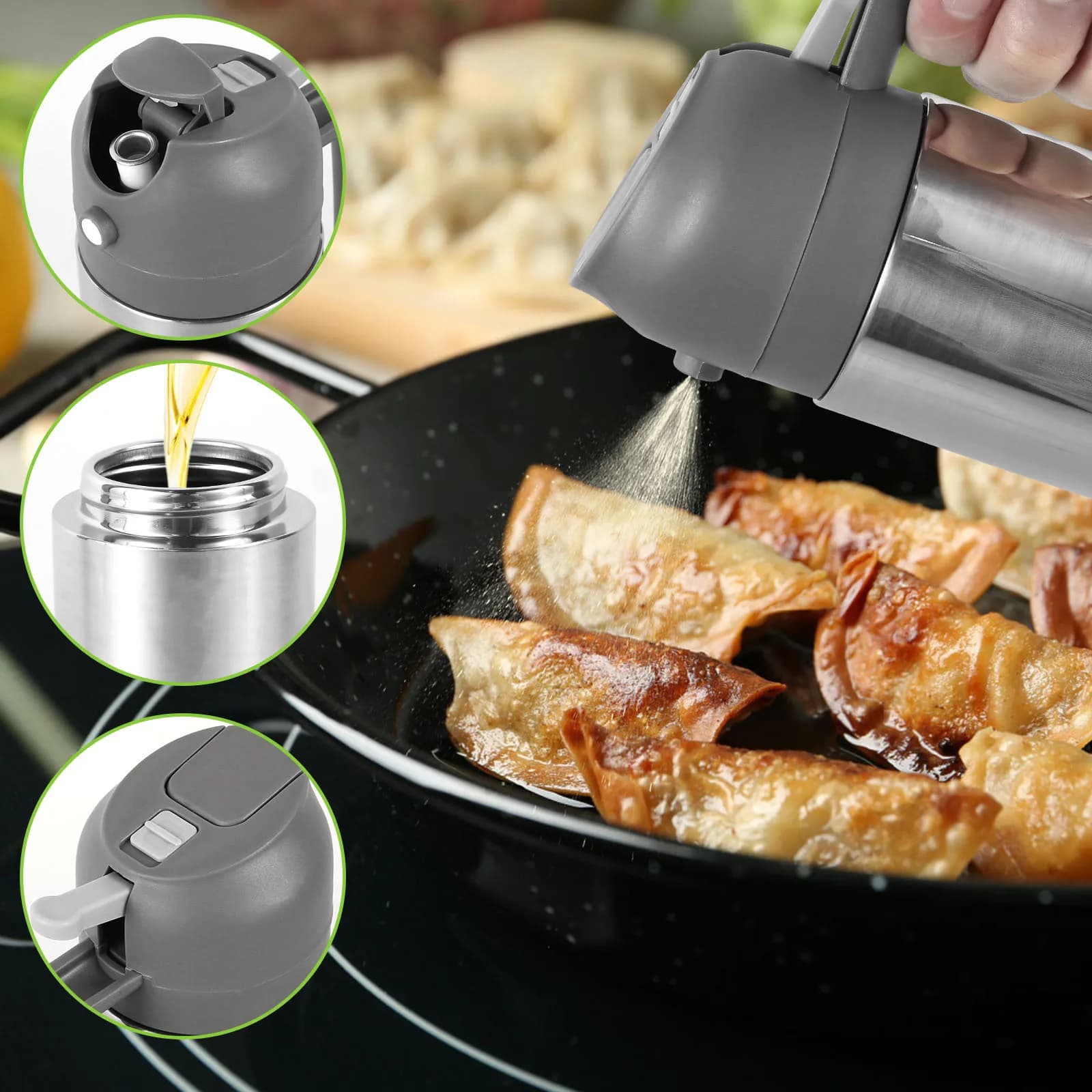 Bouteille de pulvérisation d'huile 304 en acier inoxydable BBQ cuisson pulvérisateur d'huile d'olive cuisine cuisson vaporisateur d'huile bouteille vide distributeur de bouteille de vinaigre
