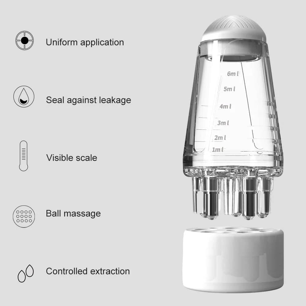 Applicateur de cuir chevelu de 6ml, Mini masseur de tête, brosse à bille, huile essentielle pour la croissance des cheveux, applicateur liquide, peigne de Massage