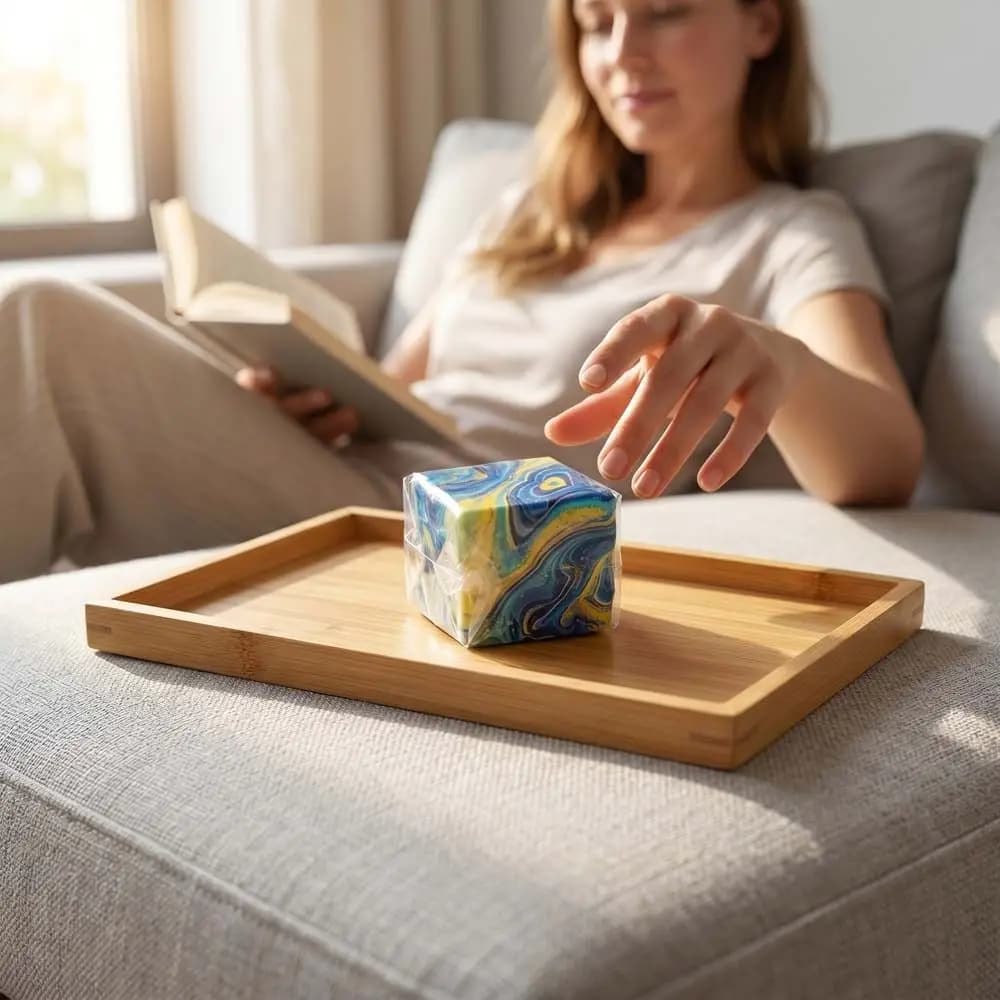 Cube de Maltose à Remontée Lente pour TDAH, Relaxation des Mains, Mousse Souple Réaliste en TPR à Rebond Lent, ASMR