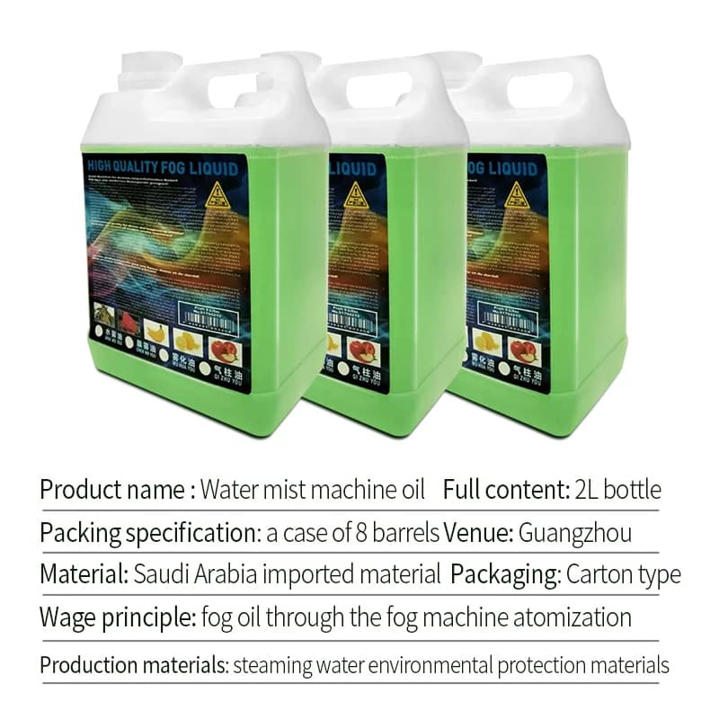 Huile pour brouillard d'eau, liquide/fluide pour brouillard de scène, 2L, à base d'eau, pour machine à brouillard bas, pour effets de scène, haute pureté