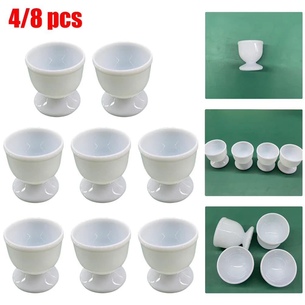 Porte-oeufs dur et doux, 4/8 pièces, porte-œufs durs et durs, nouveaux accessoires de cuisine en plastique pour petit déjeuner blanc