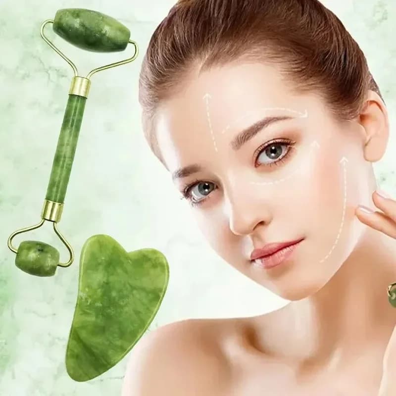 Rouleau de pierre naturelle anti-rides pour le visage et le corps