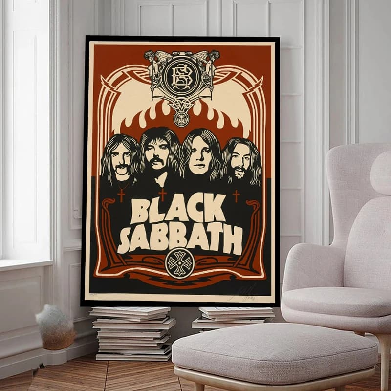 Black-Sabbath Rock Band Affiches, RapMetal Style Music, Rap Canvas Wall Art, Gérer les impressions et la peinture, Chambre Art Home Decor
