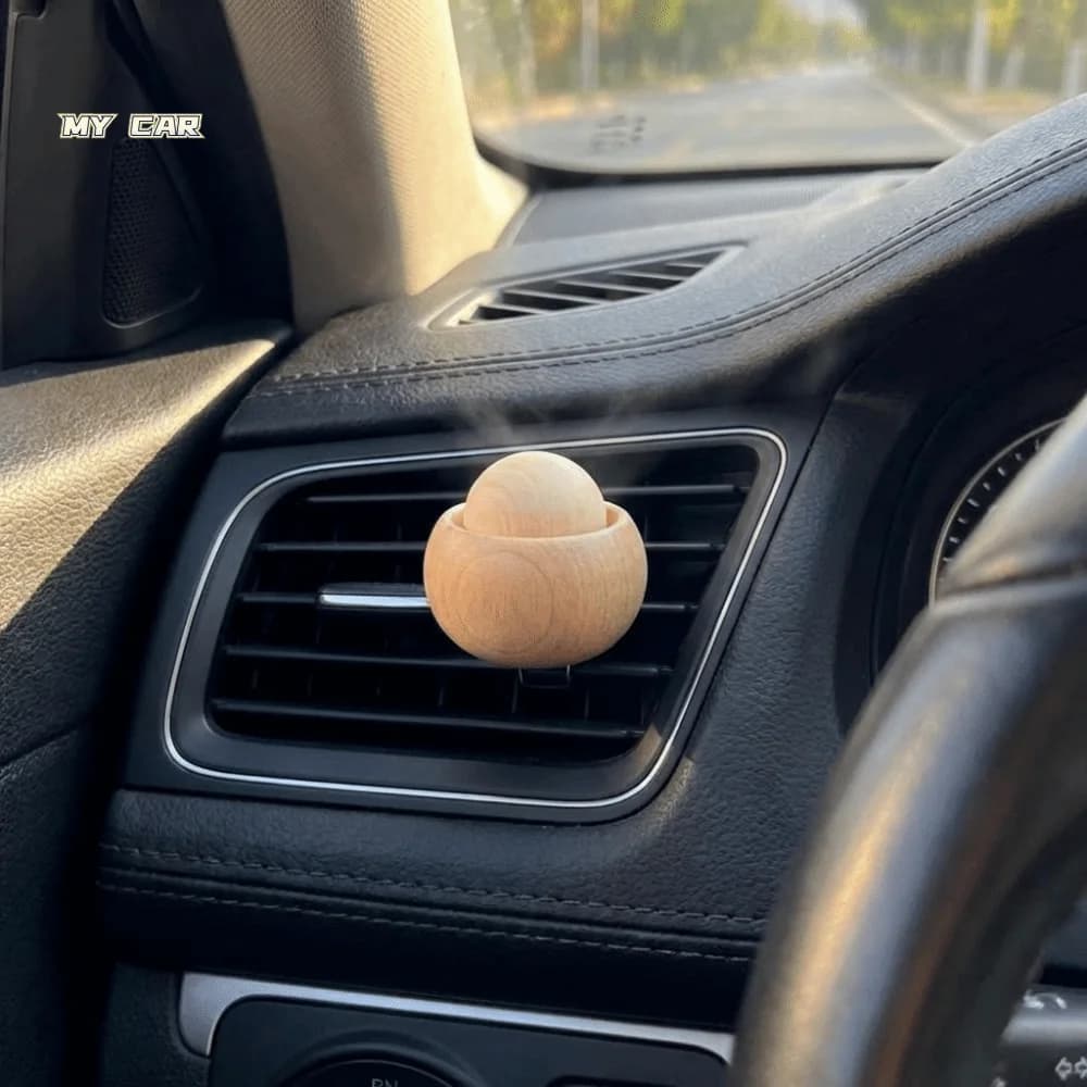 Diffuseur d'air frais pour voiture fait à la main en noyer noir naturel