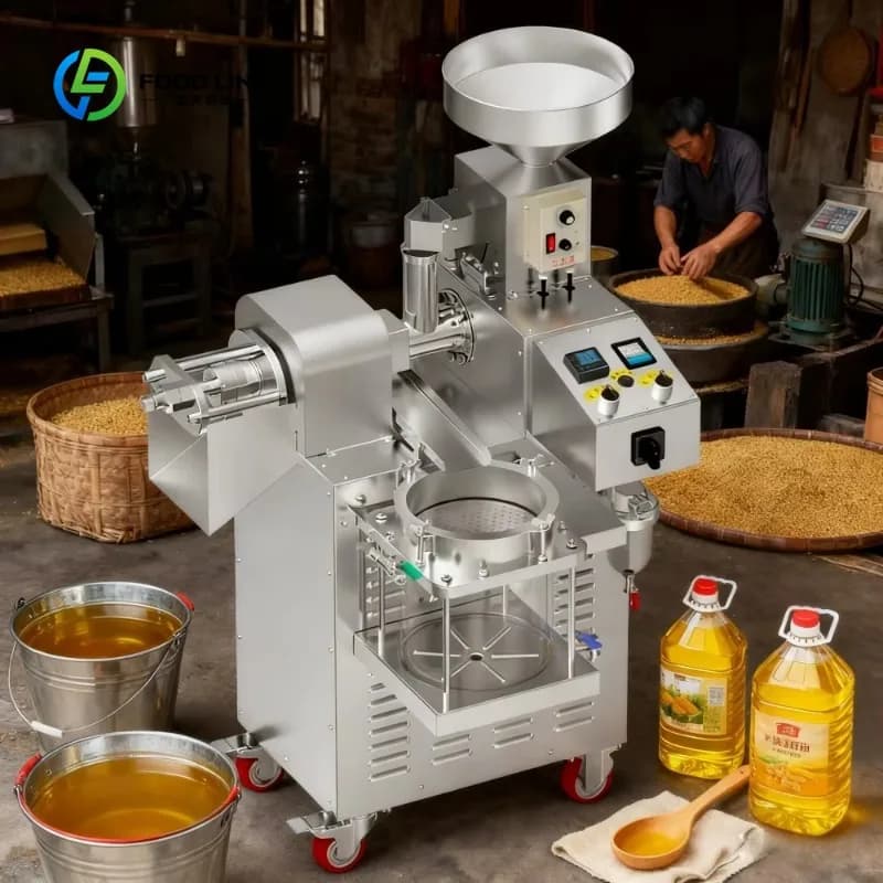 Presse à huile automatique pour graines de sésame et de tournesol, capacité commerciale 15-20 kg/h, pressage à chaud et à froid