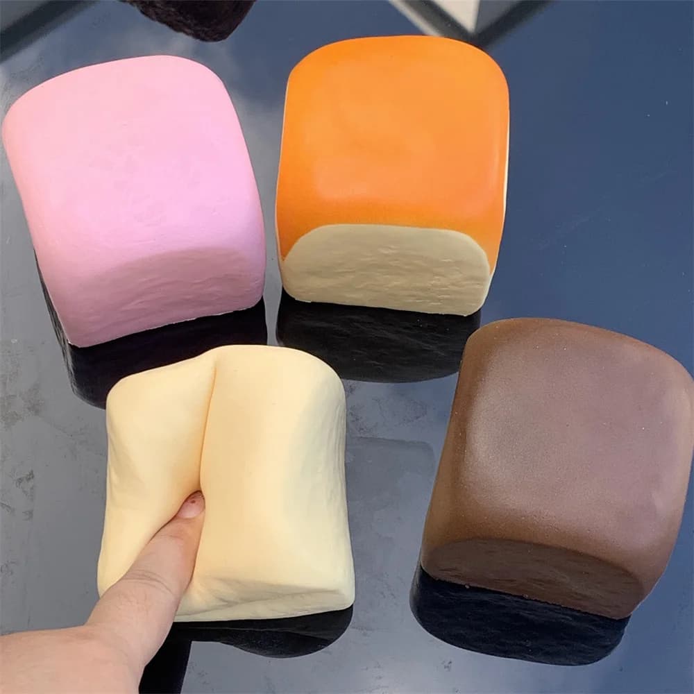Rouleaux hawaïens roses à rebond lent de 2,3 pouces, pain, fromage, collation de fête, décoration de la maison, modèle doux et moelleux, jouet de jeu vidéo ASMR, cadeau