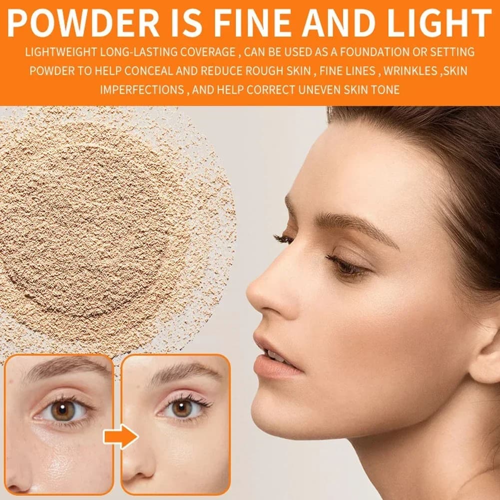 Poudre minérale imperméable pour le visage, contrôle de l'huile, poudre de réglage translucide, haute couverture, fixateur de maquillage, poudre de maquillage pour femmes