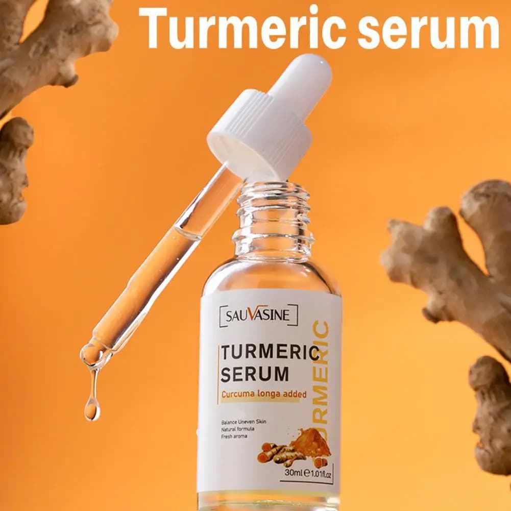 Sérum pour le visage essentiel au curcuma, hydratation en profondeur, Anti-âge, améliore l'élasticité de la peau, Lotion pour le soin de la peau