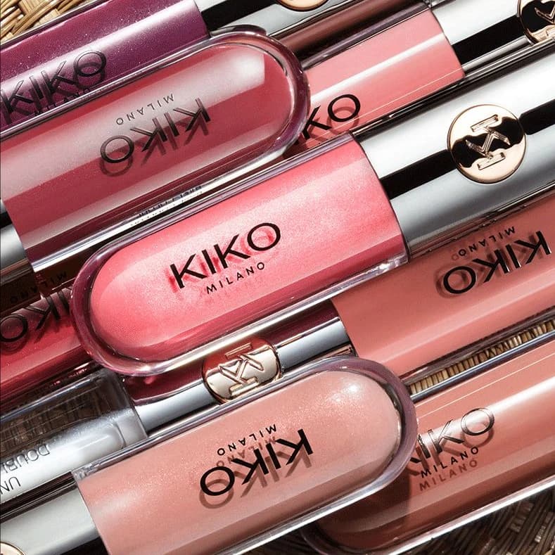 Nouveau Rouge à Lèvres Double Embout Kiko, Gloss Transparent Effet Miroir, Huile à Lèvres Longue Tenue, Gloss Riche et Sexy, Teinte Thé au Lait, Maquillage Naturel