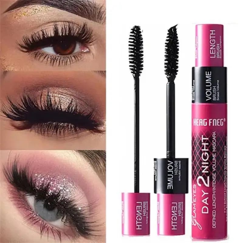 Mascara 2 en 1 noir recourbé, allonge et volumisant le maquillage des cils, imperméable, séchage rapide, produit coréen