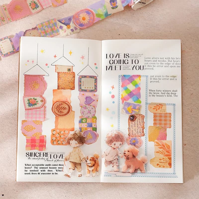 1 à 6 rouleaux de rubans Washi sur le thème de la petite forêt, autocollants pour scrapbooking, matériel parfait pour l'artisanat, fournitures de scrapbooking DIY