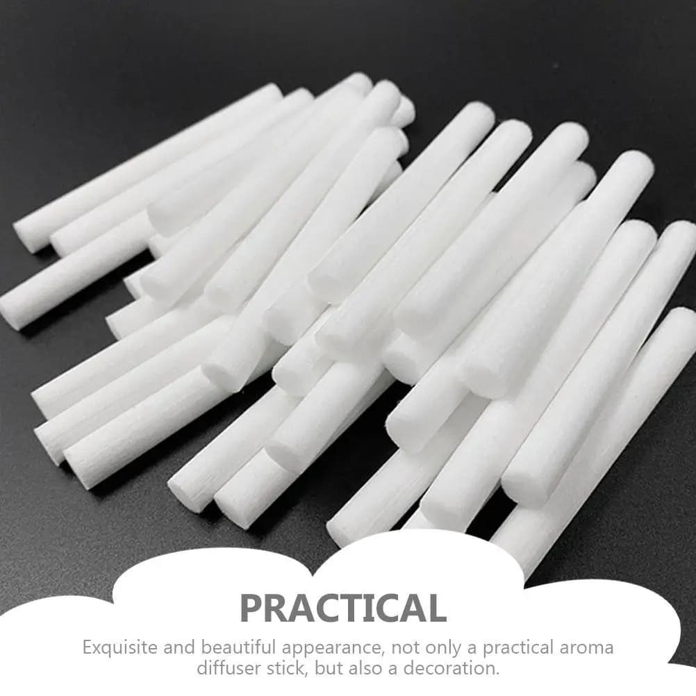 Bâtons de diffuseur en Fiber d'aromathérapie, bandes de coton, décor parfumé pour la maison, mèches d'huile essentielle, outils longs, couleur blanche, voyage, 15 pièces