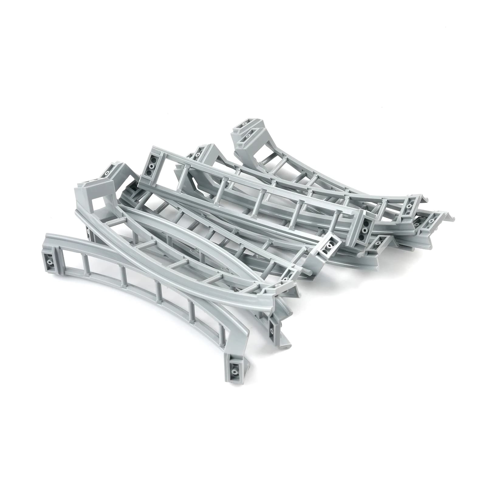 Rails de piste de montagnes russes grises, 10 pièces, petites pièces techniques de Paticle, bloc de construction MOC Compatible avec legoeds 25061 26559 26560