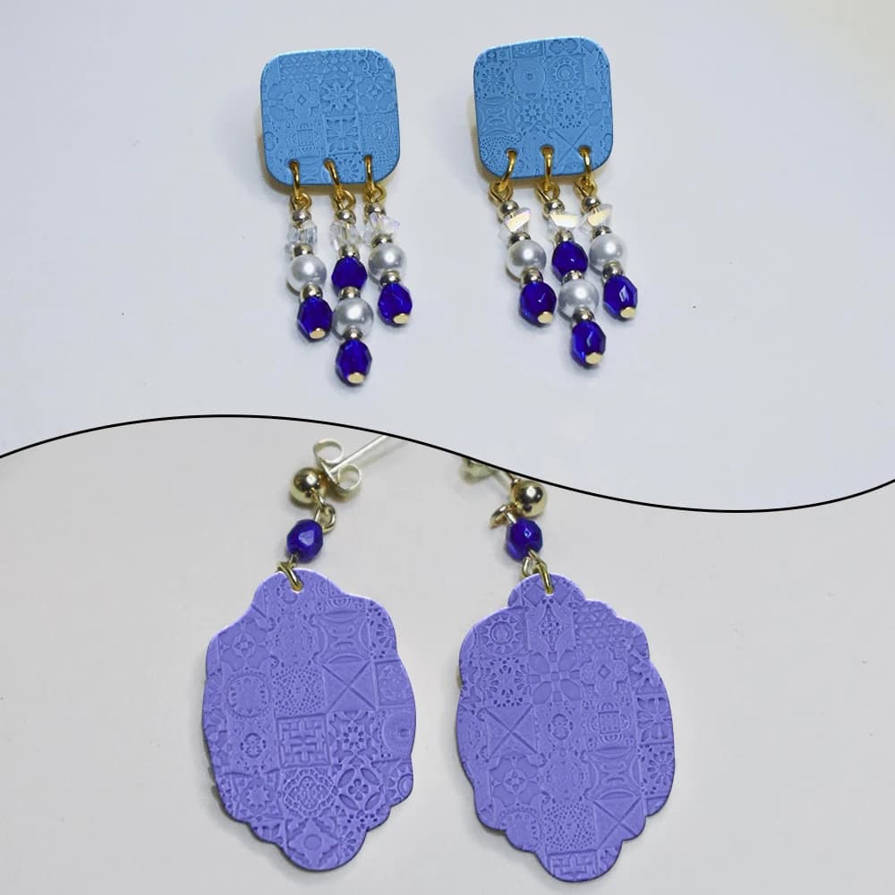 Rouleau de Texture florale Vintage en plastique Durable, rouleau de Texture florale Vintage pour motifs d'argile polymère, boucles d'oreilles, fabrication de bijoux, bricolage