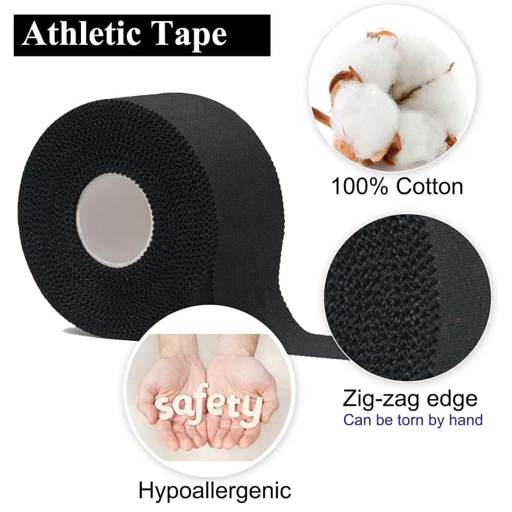 1 rouleau de ruban de sport athlétique pré-enveloppe, solide, facile à déchirer, sans résidus collants, pour doigts, chevilles, blessure au poignet, Football