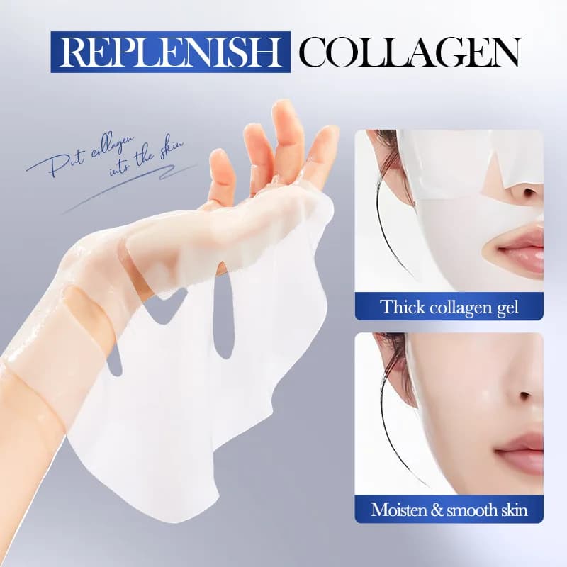 Masque hydratant "Collagen Glow" |   Traitement éclaircissant et hydratant |   Avec collagène marin et acide hyaluronique