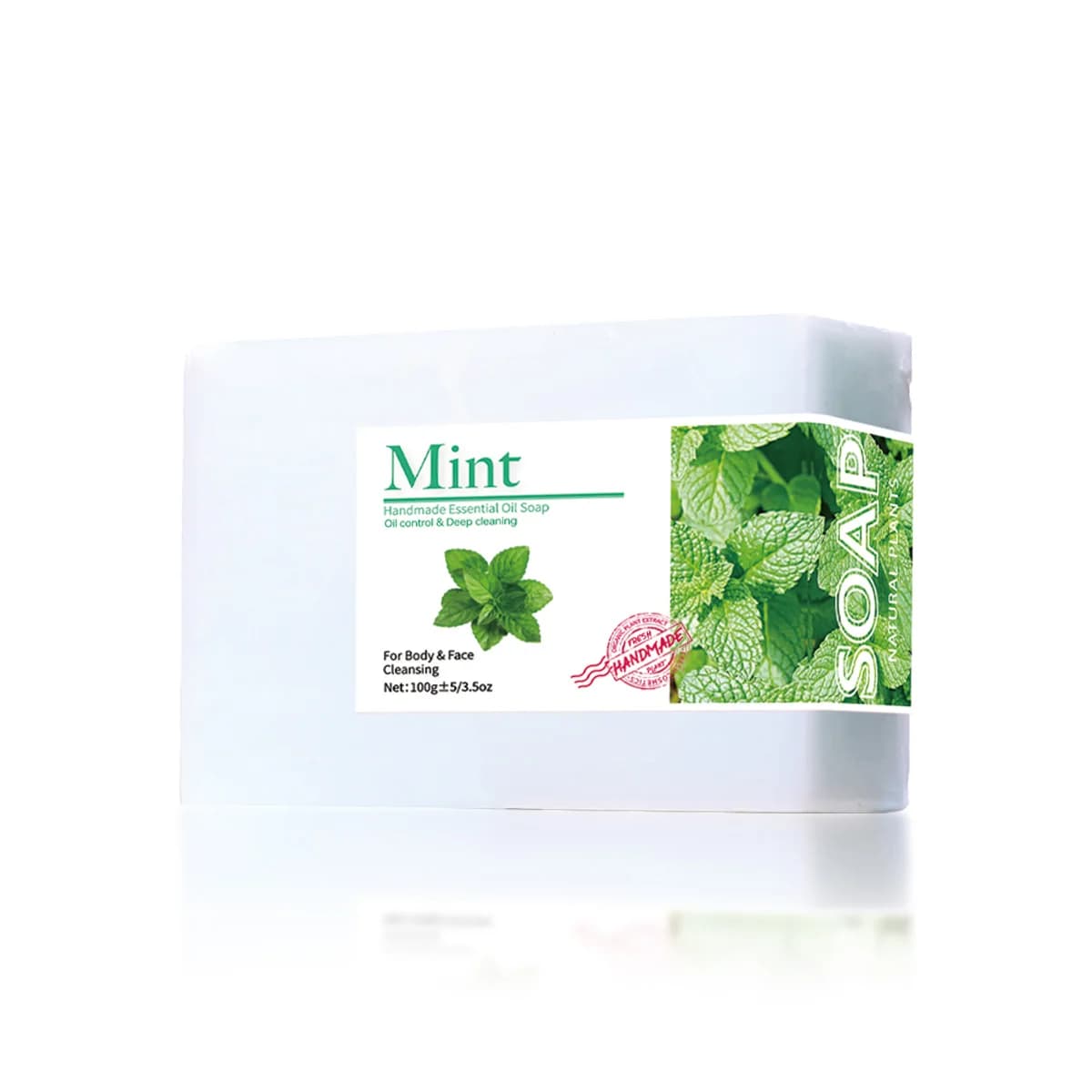 Savon nettoyant aux huiles essentielles de menthe, savon fait main pour le nettoyage, savon aux huiles essentielles végétales biologiques naturelles, savon de bain
