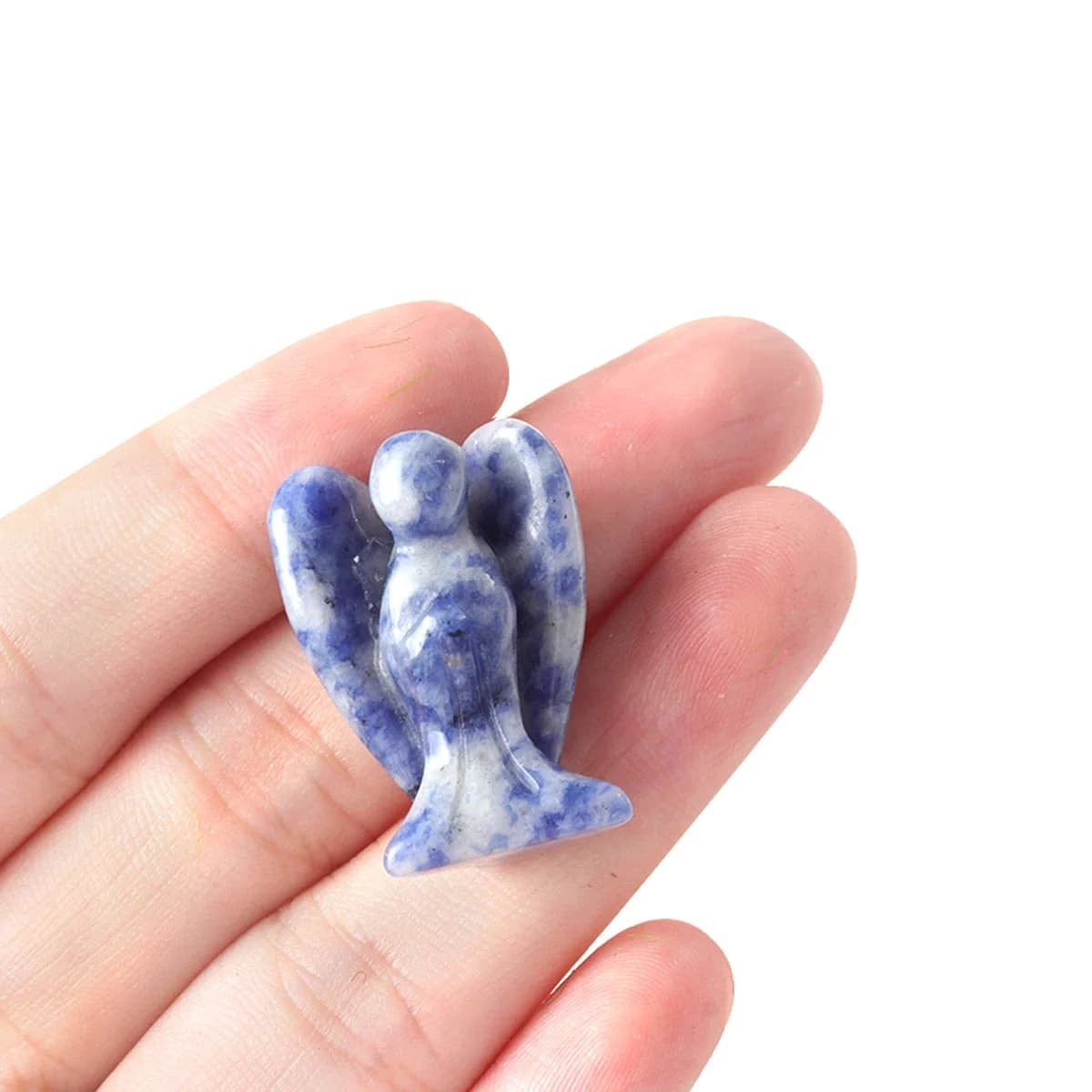 Statue d'Ange Carimplantée en Pierre Précieuse Naturelle, Figurine de Guérison Reiki, Décoration de Maison, Bibelot Artisanal, Cadeau de Noël, 1 Pièce