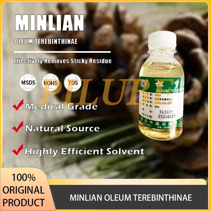 MINLIAN OLEUM TEREBINTHINAE Huile de térébenthine pour l'élimination des peintures, des résidus de la peau et des surfaces Produit original