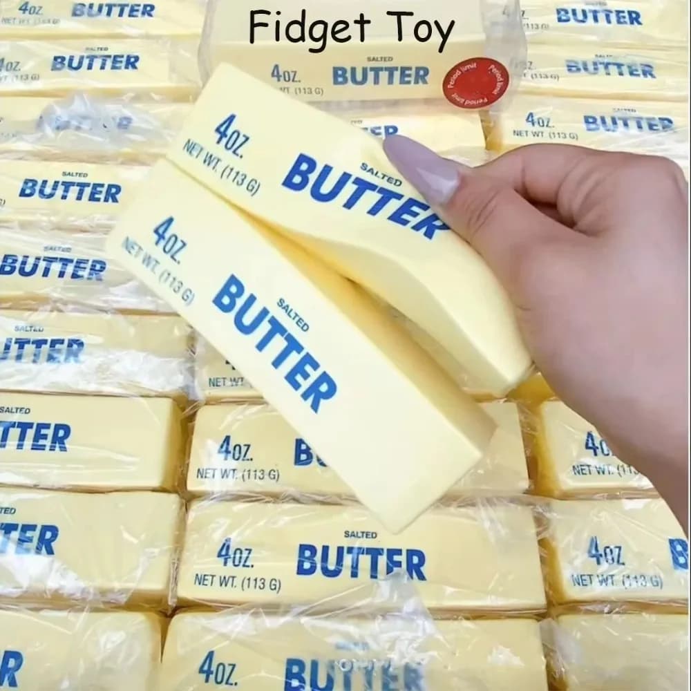 Jouet anti-stress en forme de bâton de fromage, élastique et doux, jouet amusant à presser pour soulager le stress et l'anxiété