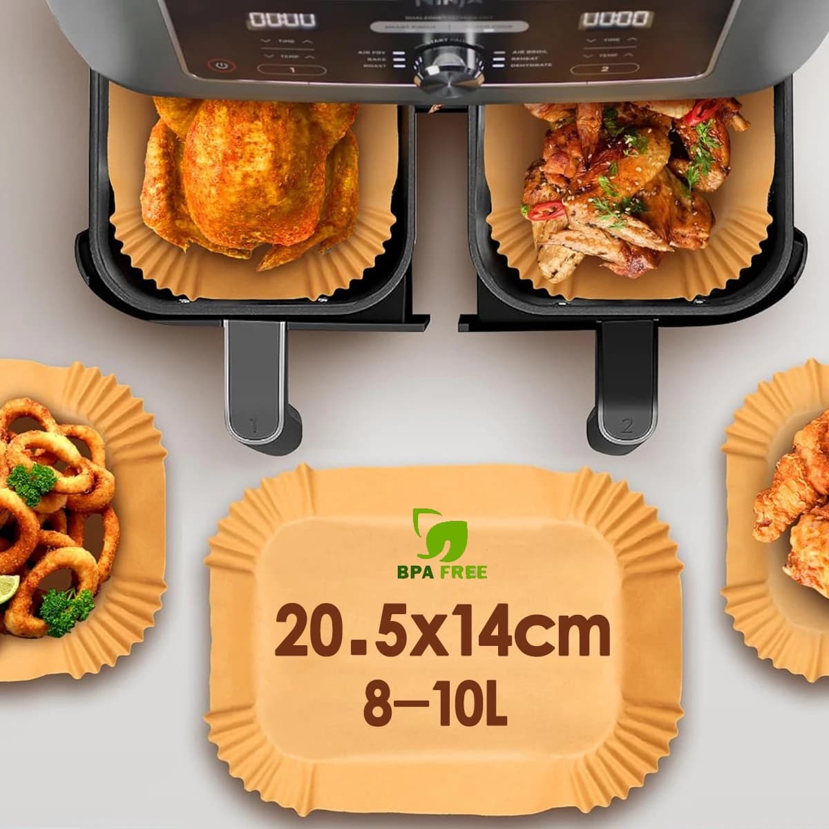 Papier pour friteuse à Air rectangulaire 8-10L