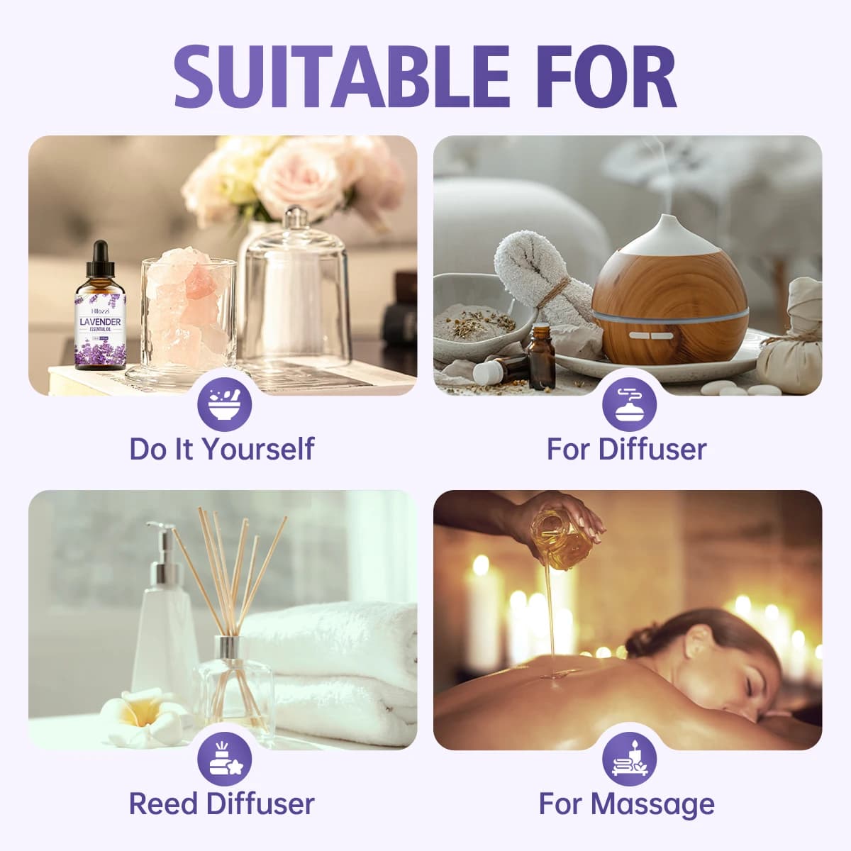 Humidificateur d'huile essentielle de lavande