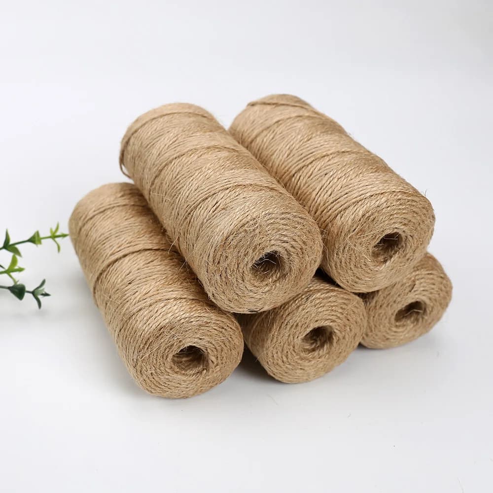 3 rouleaux de cordons de chanvre torsadés de 100m x 2mm
