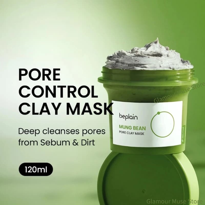 Produits de soin coréens BEPLAIN : Sérum pour les pores à base de haricot mungo, mousse nettoyante en profondeur, masque à l'argile pour nettoyer les pores du visage et huile démaquillante