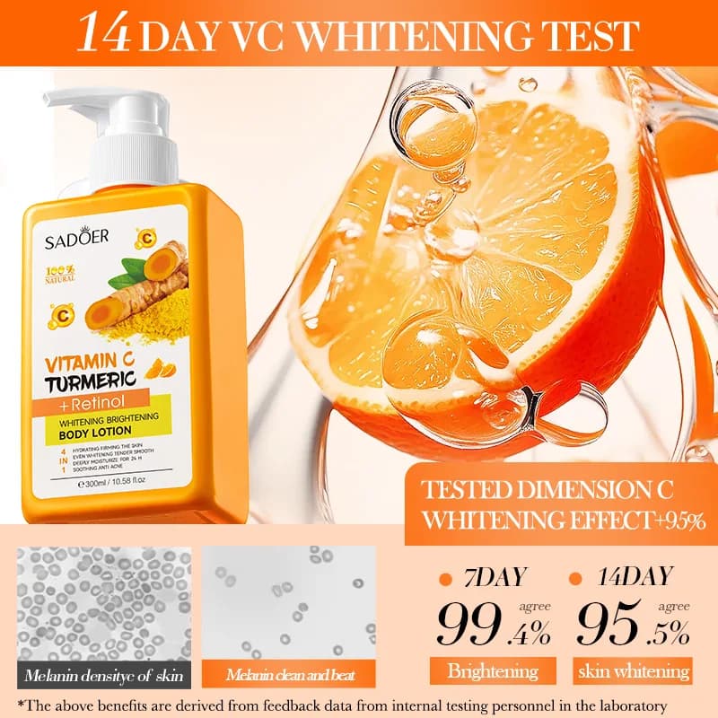 Lotion pour le corps au curcuma et à la vitamine C