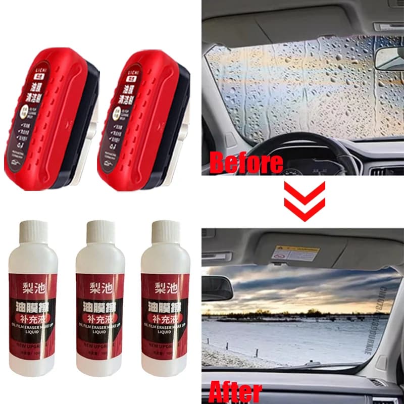 Dissolvant de Film d'huile de verre de voiture, panneau de nettoyage de verre, revêtement de verre hydrophobe pour pare-brise, fenêtre transparente, outil de détail automobile
