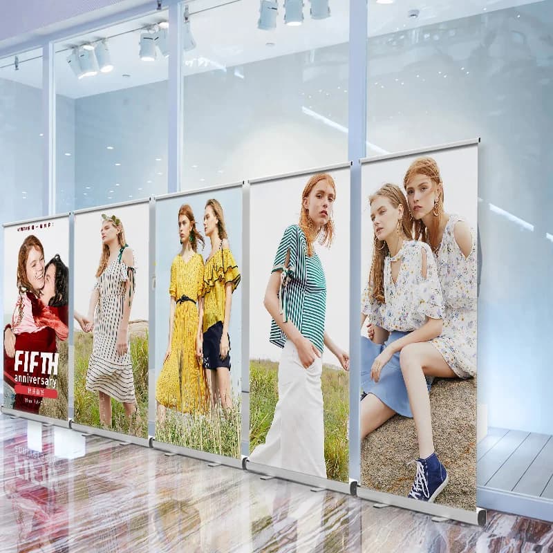 Support de bannière enroulable personnalisé, écran d'affiche de drapeau 80x200cm, alliage d'aluminium de haute qualité avec couverture de conception graphique gratuite