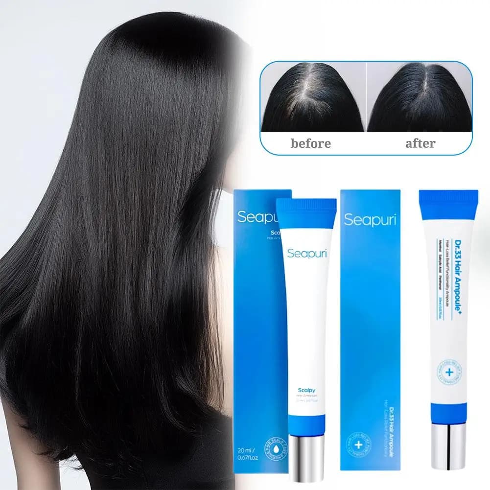 Seapuri Scalphy Hair Essence Rollerball, rafraîchissant et rafraîchissant, renforce les racines des cheveux, huile de traitement de calvitie amincissante, soins capillaires