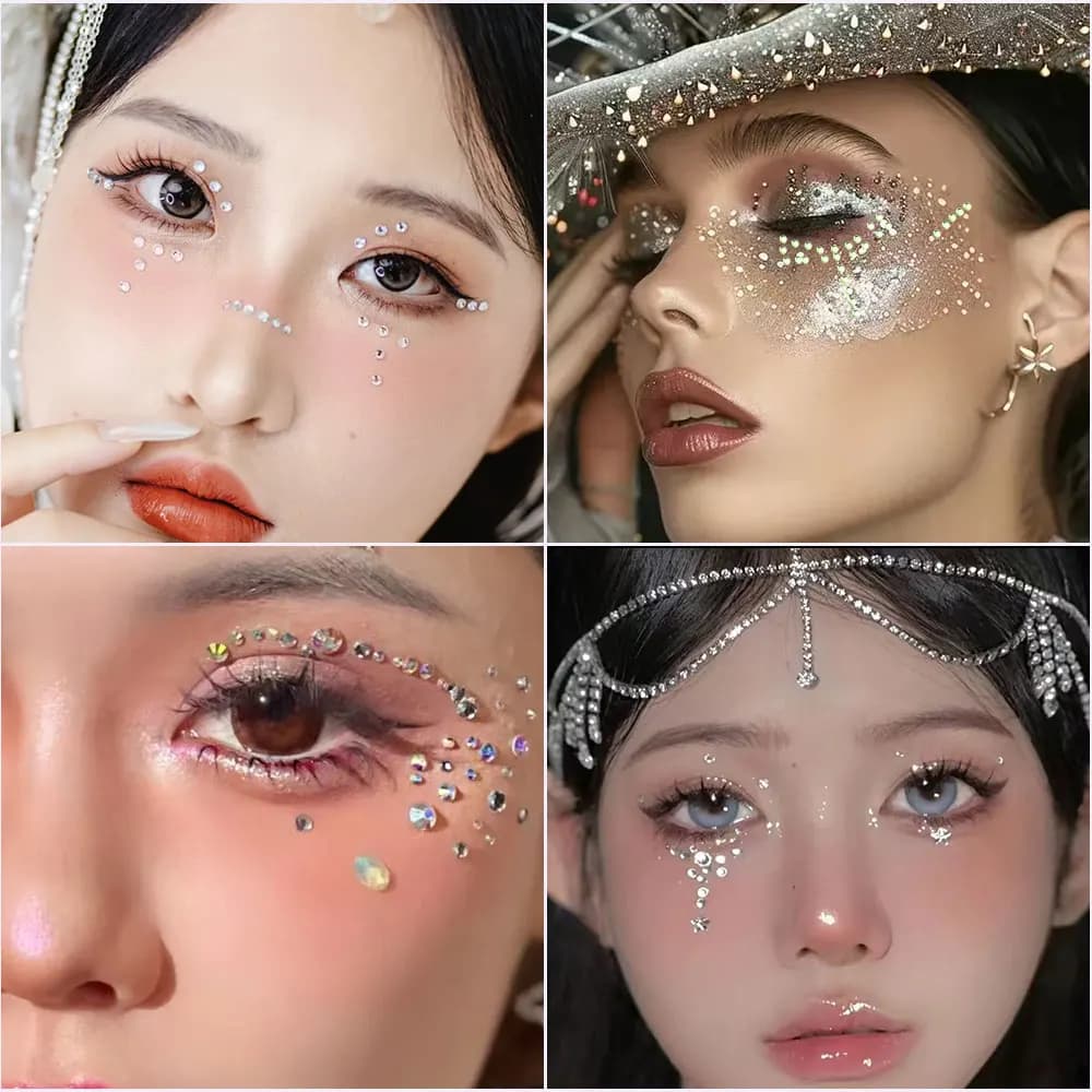 Tatouages autocollants en diamant pour les yeux