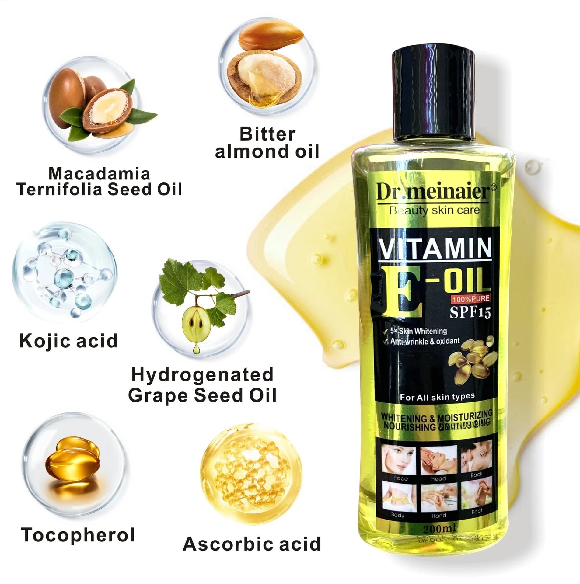 Huiles essentielles pour le visage blanchissantes à la vitamine C