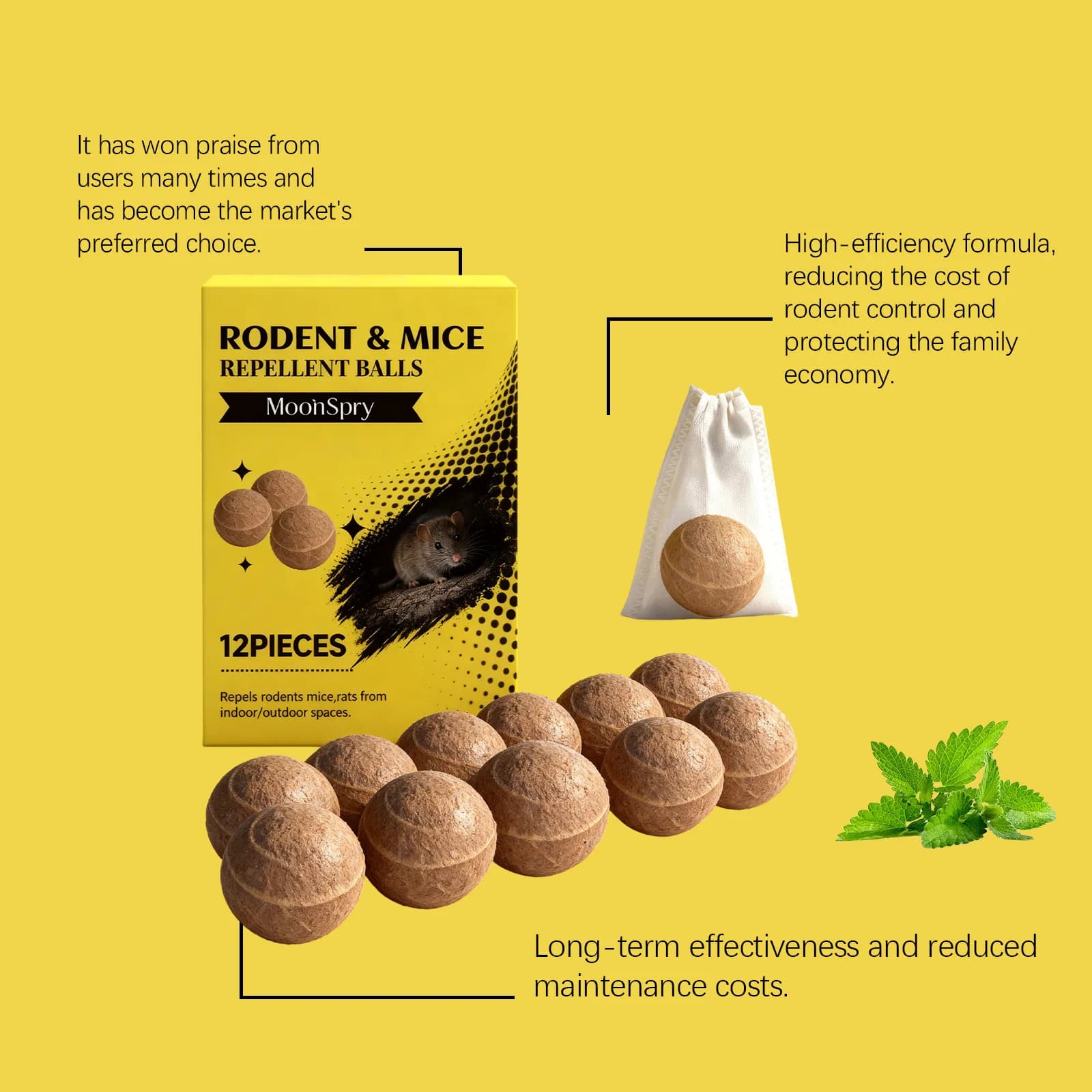 Boules répulsives pour souris, 12 pièces, huile essentielle de plante, dissuasion des rats, pour moteur de voiture, cuisine, entrepôt, Protection longue durée